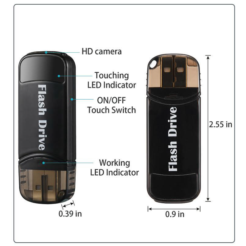 Spion Kamera - Indbygget i Mini USB-Stick