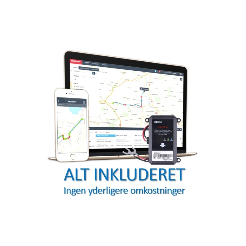 Professionel GPS Tracker - LIVE Tracking - Let installation