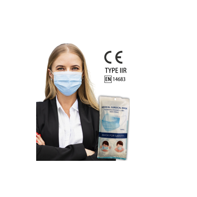 Mundbind Type IIR EN14683 CE-godkendt 10 stk. pakke